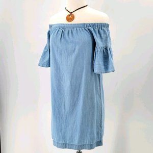 Madewell Chambray Off Shoulder Festival Dress Size XS
